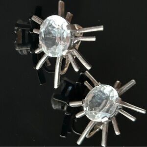 Guglielmo Cini Mid-Century Sterling Starburst Earrings